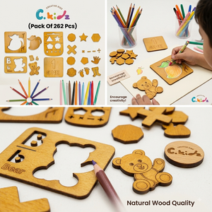 wooden drawing and learning set for kids